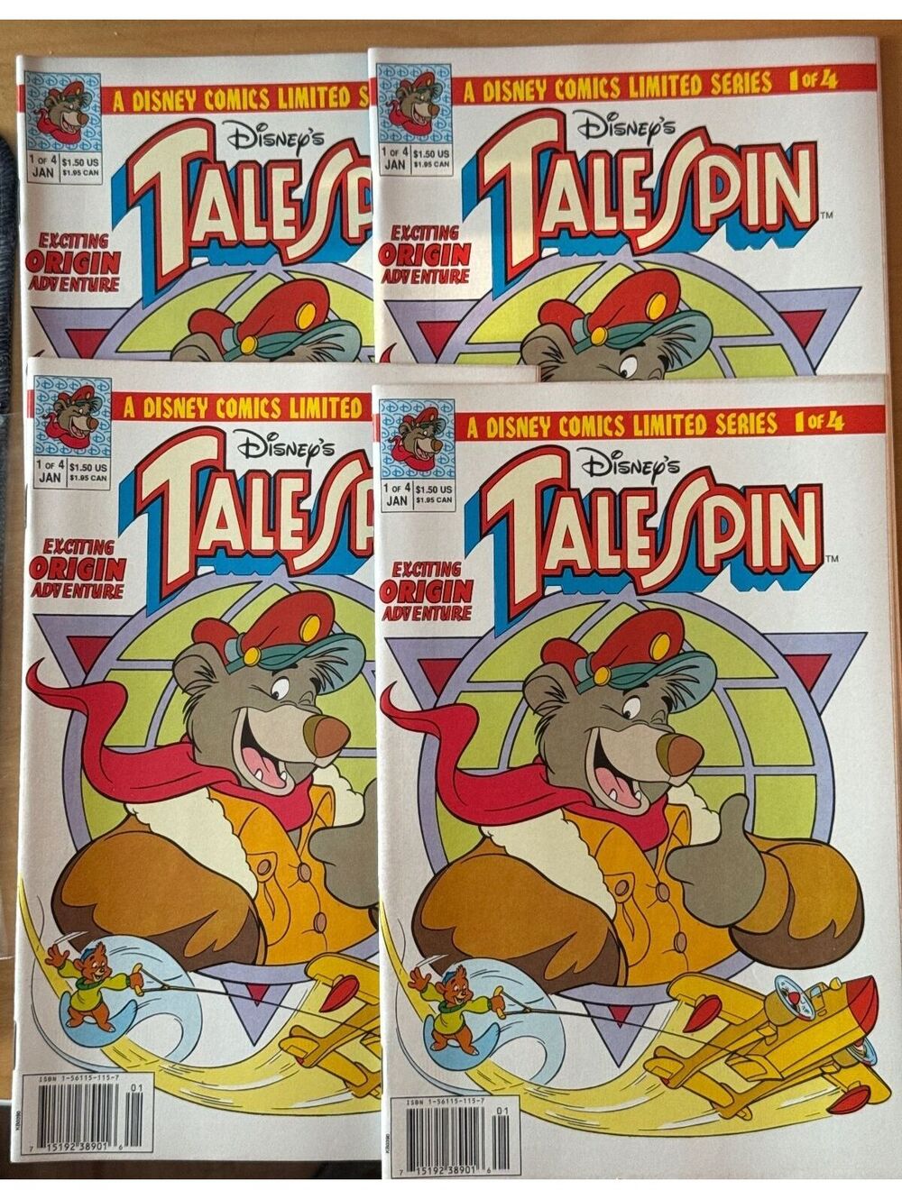 4 Case Fresh Disney Comics 1991 TALE SPIN #1 Origin Adventure Newsstand  Nm